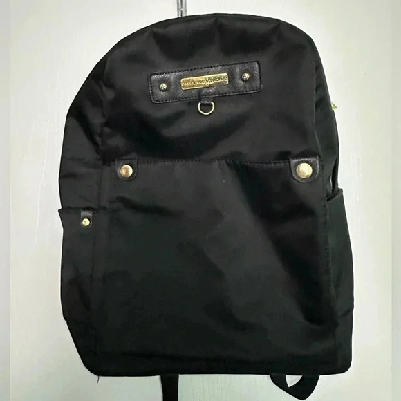 Adrienne Vittadini black nylon backpack and/or diaper bag adjustable straps - Picture 1 of 6